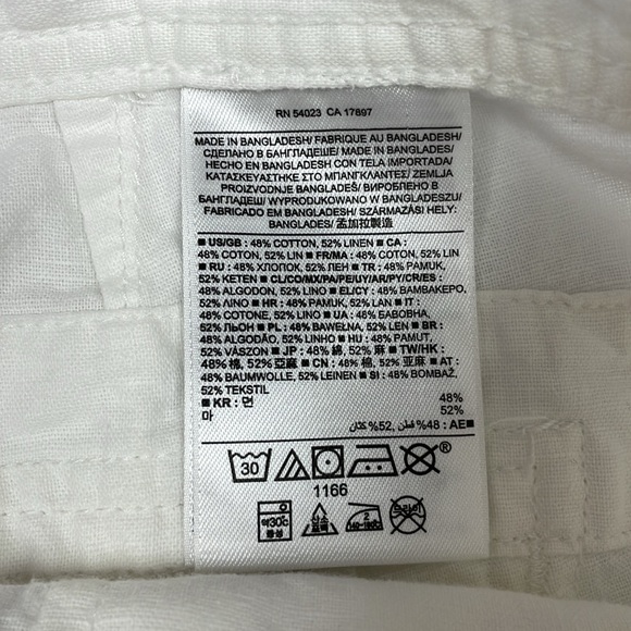 Banana Republic Linen Martin Surplus Mid-Rise Wide Leg Pant Boho Beachy White - Picture 7 of 7